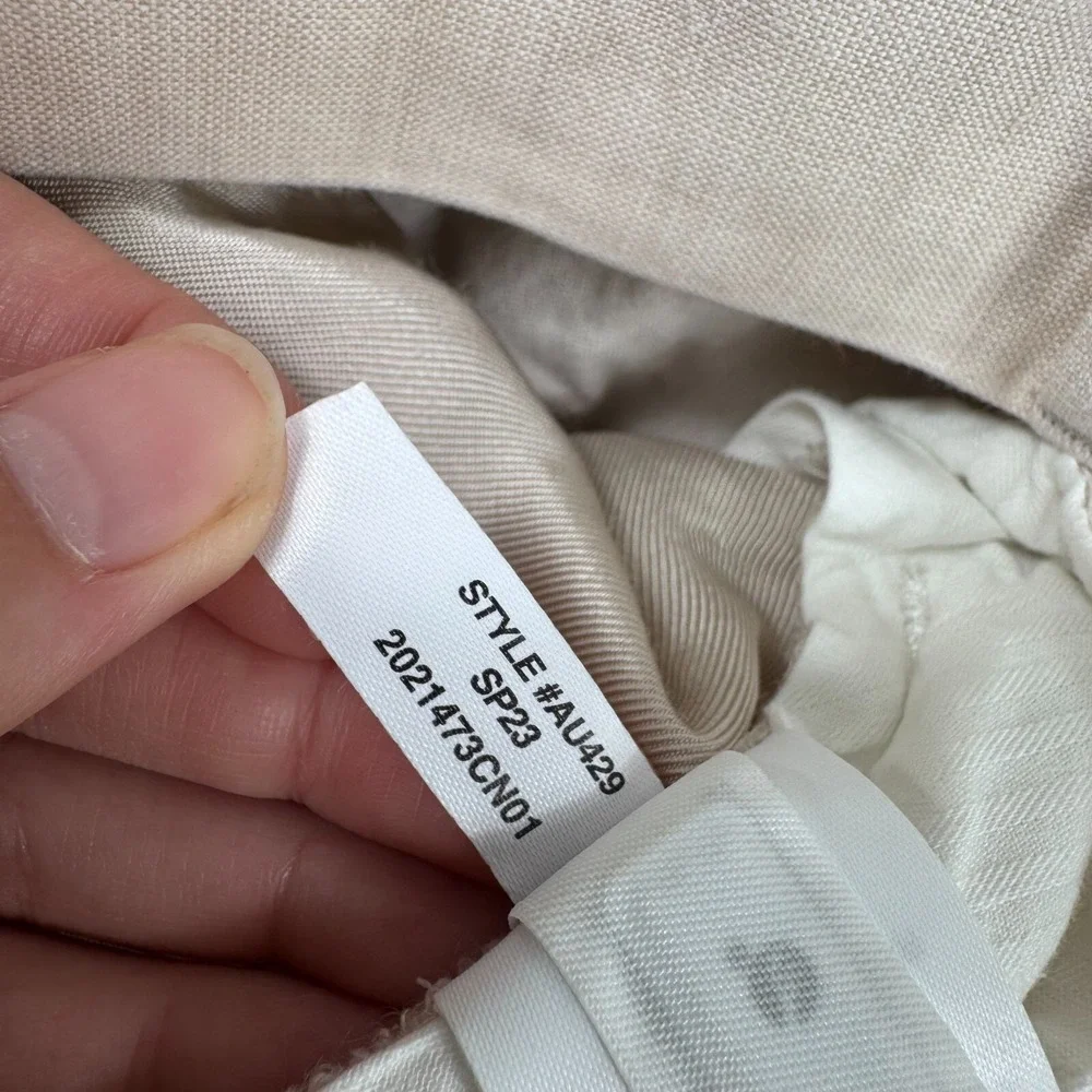 J.Crew Ludlow Pants Mens 32x30 Tan Baird McNutt Irish Linen Cotton AU429‎ Chino